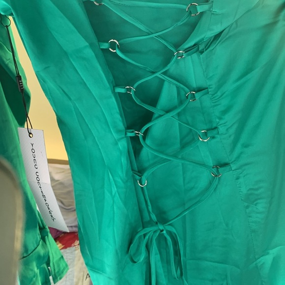 NWT L.I.F.E. Love Is For Eternity Green Dressy Blouse - Picture 11 of 11